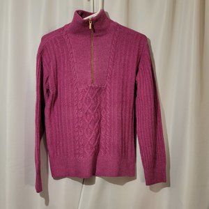 NWOT - St. John's Bay pink sweater with zip neck